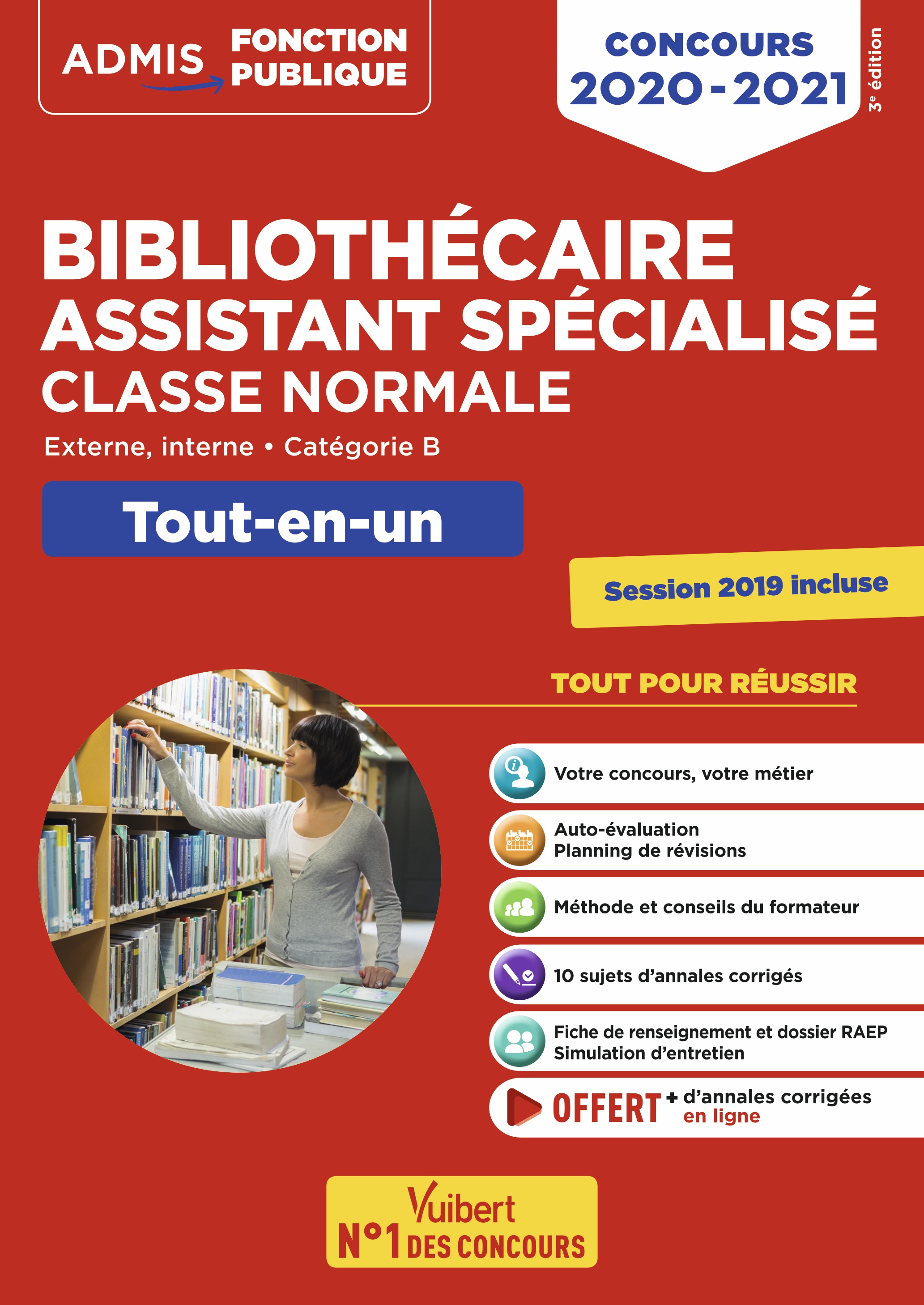 Concours Bibliothécaire assistant spécialisé - Tout-en-un - Catégorie B |  Vuibert