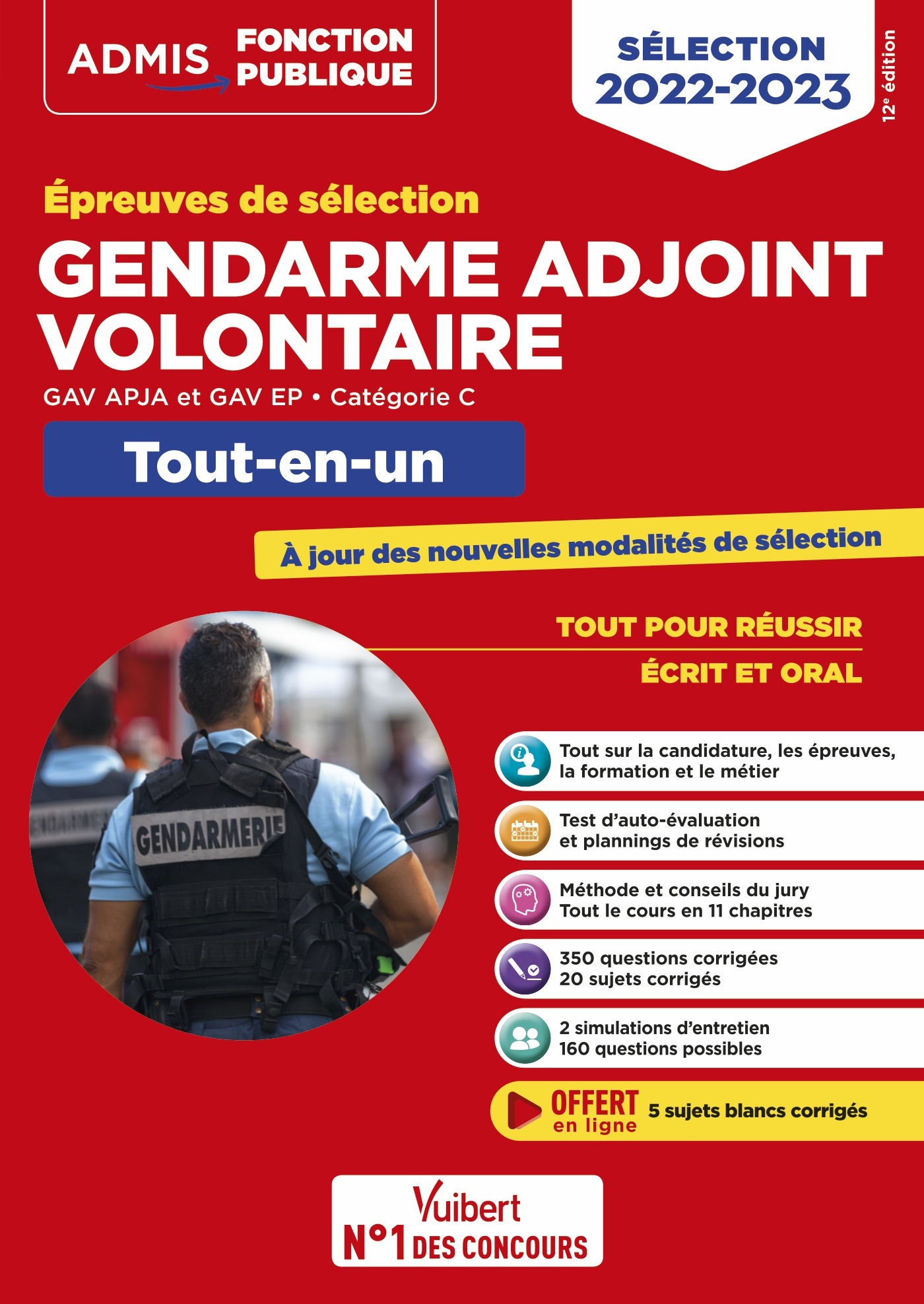 Epreuves de sélection Gendarme adjoint volontaire 2022-2023 - Catégorie C -  Tout-en-un | Vuibert
