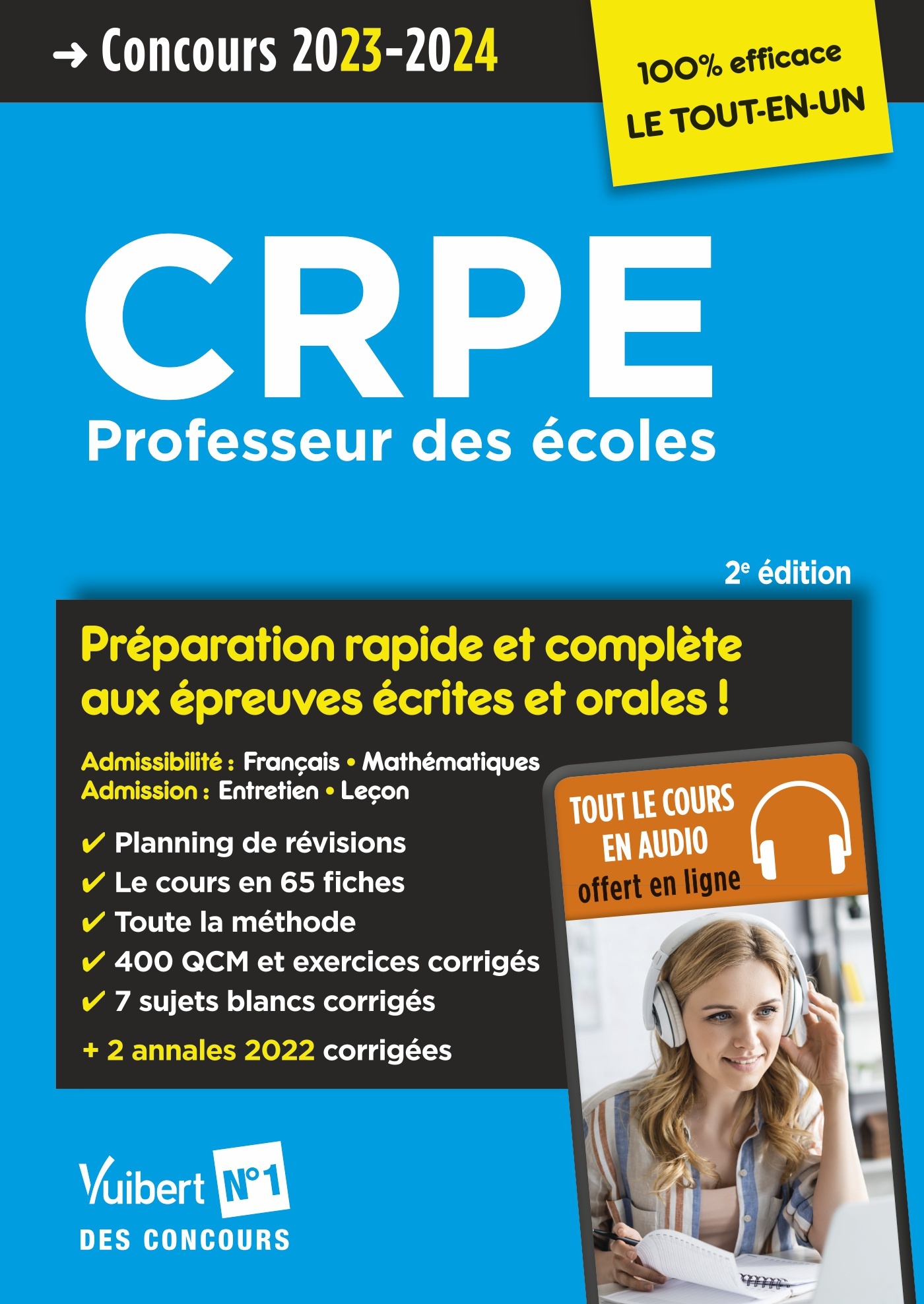CRPE 2023-2024 - Préparation rapide et complète aux épreuves écrites et  orales - Tout le cours en audio | Vuibert
